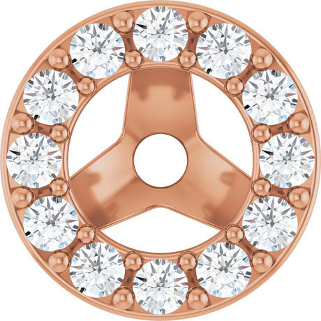 14K Gold Natural Diamond Halo-Style Earring Jackets No. 2 - Rose Gold