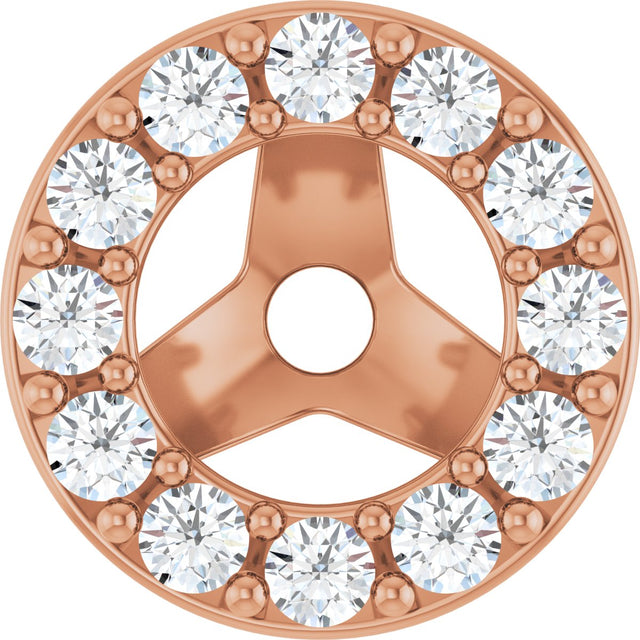 14K Gold Natural Diamond Halo-Style Earring Jackets No. 2 - Rose Gold