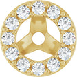 14K Gold Natural Diamond Halo-Style Earring Jackets No. 2 - Yellow Gold