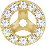 14K Gold Natural Diamond Halo-Style Earring Jackets No. 2 - Yellow Gold