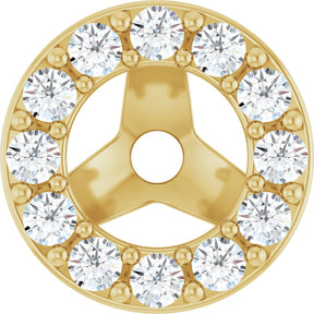 14K Gold Natural Diamond Halo-Style Earring Jackets No. 2 - Yellow Gold