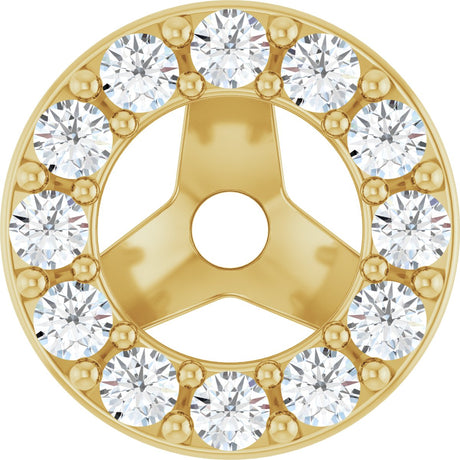 14K Gold Natural Diamond Halo-Style Earring Jackets No. 2 - Yellow Gold