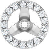 14K Gold Lab-Grown Diamond Halo-Style Earring Jackets VII - White Gold