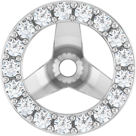 14K Gold Lab-Grown Diamond Halo-Style Earring Jackets VII - White Gold