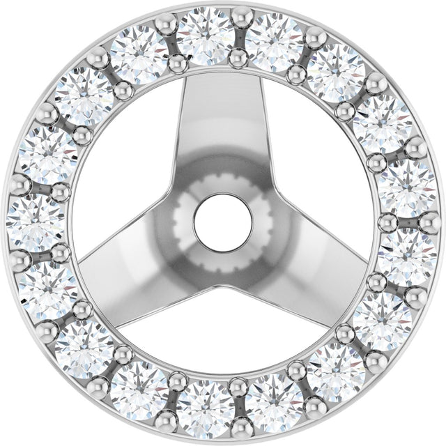14K Gold Lab-Grown Diamond Halo-Style Earring Jackets VII - White Gold