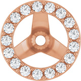 14K Gold Lab-Grown Diamond Halo-Style Earring Jackets VII - Rose Gold