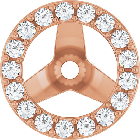14K Gold Lab-Grown Diamond Halo-Style Earring Jackets VII - Rose Gold