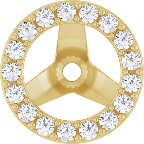 14K Gold Lab-Grown Diamond Halo-Style Earring Jackets VII - Yellow Gold