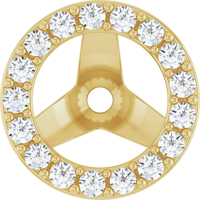 14K Gold Lab-Grown Diamond Halo-Style Earring Jackets VII - Yellow Gold
