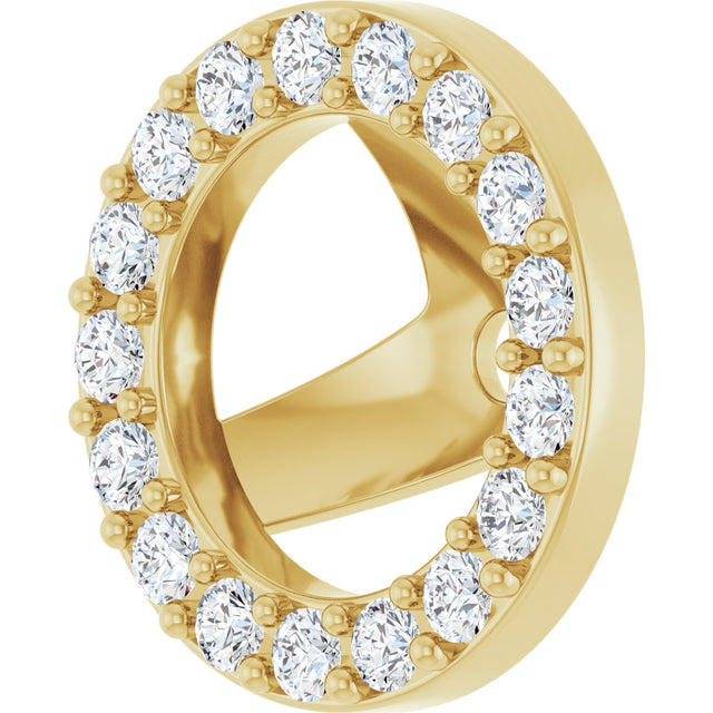 14K Gold Lab-Grown Diamond Halo-Style Earring Jackets VII - Yellow Gold - view 2