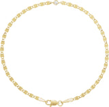 14K Gold Round Natural Diamond Accented Link Bracelet – 6.9x3mm