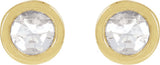 14K Gold Round Natural Diamond Youth Bezel-Set Stud Earrings - Yellow Gold - view 2