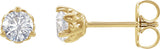 14K Gold Lab-Grown Diamond Round 3-Prong Fleur-de-lis Earrings - Yellow Gold