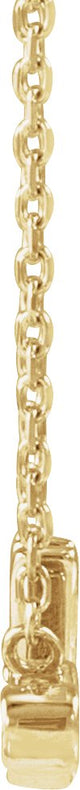 14K Gold Round Natural Diamond "Mrs" Necklace - Yellow Gold - view 2