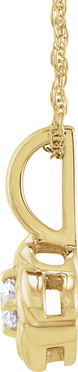 14K Gold Round Natural Diamond Knot Necklace or Pendant - Yellow Gold - view 2