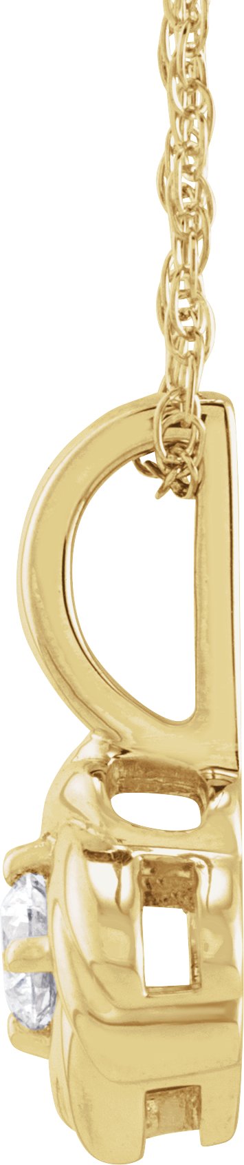 14K Gold Round Natural Diamond Knot Necklace or Pendant - Yellow Gold - view 2