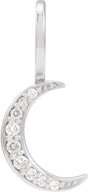Platinum Round Natural Diamond Crescent Moon Pendant