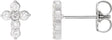 Platinum Round Lab-Grown Diamond Cross Earrings