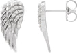 Platinum Round Natural Diamond Angel Wing Earrings