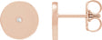 14K Gold Round Natural Diamond Moon Phase Earrings - Rose Gold