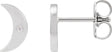 Platinum Round Natural Diamond Moon Phase Earrings