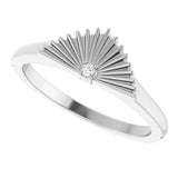 14K Gold Round Natural Diamond Fan Ring - White Gold - view 5