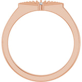 14K Gold Round Natural Diamond Fan Ring - Rose Gold - view 2