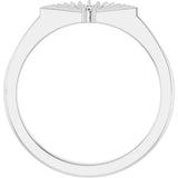 14K Gold Round Natural Diamond Fan Ring - White Gold - view 2