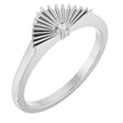 Platinum Round Natural Diamond Fan Ring
