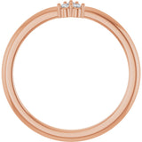 14K Gold Round Natural Diamond Cluster Ring – 1.5mm Stones - Rose Gold - view 2