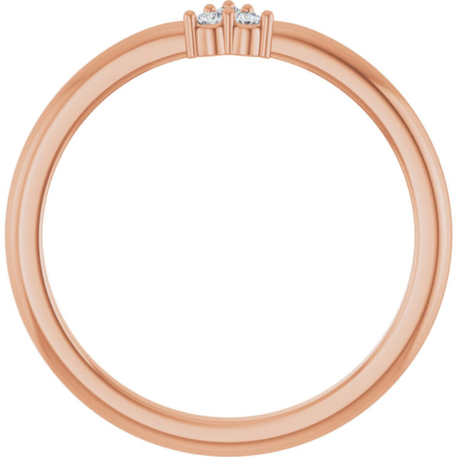 14K Gold Round Natural Diamond Cluster Ring – 1.5mm Stones - Rose Gold - view 2