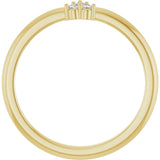 14K Gold Round Natural Diamond Cluster Ring – 1.5mm Stones - Yellow Gold - view 2