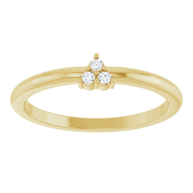 14K Gold Round Natural Diamond Cluster Ring – 1.5mm Stones - Yellow Gold - view 3