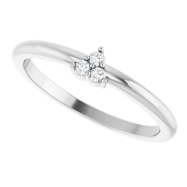 14K Gold Round Natural Diamond Cluster Ring – 1.5mm Stones - White Gold - view 5