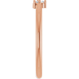 14K Gold Round Natural Diamond Cluster Ring – 1.5mm Stones - Rose Gold - view 4
