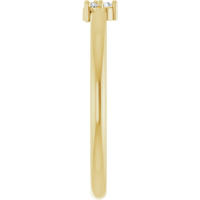 14K Gold Round Natural Diamond Cluster Ring – 1.5mm Stones - Yellow Gold - view 4
