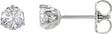 Platinum Natural Diamond Round 3-Prong Fleur-de-lis Earrings