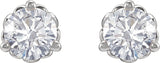 14K Gold Lab-Grown Diamond Round 3-Prong Fleur-de-lis Earrings - White Gold - view 2