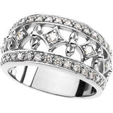 Platinum Round Natural Diamond Accented Ring – 2.2mm Stones - view 5