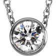 Platinum Round Natural Diamond Solitaire Necklace