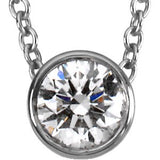 Platinum Round Natural Diamond Solitaire Necklace