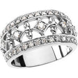 Platinum Round Natural Diamond Accented Ring – 2.2mm Stones