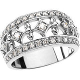 Platinum Round Natural Diamond Accented Ring – 2.2mm Stones