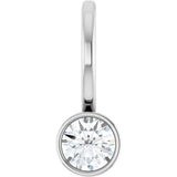 Platinum Round Natural Diamond Bezel-Set Solitaire Pendant