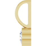 14K Gold Round Natural Diamond Bezel-Set Solitaire Pendant - Yellow Gold - view 3