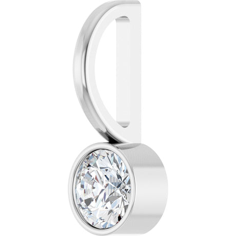 Platinum Round Natural Diamond Bezel-Set Solitaire Pendant