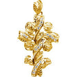 14K Gold Round Natural Diamond Floral-Inspired Cross Pendant – 1/8 CTW - Yellow Gold