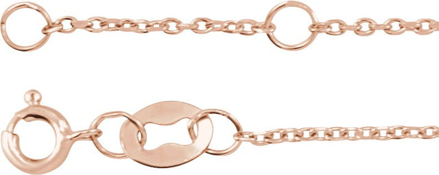 14K Gold Round Natural Diamond Cabochon Bar Bracelet - Rose Gold - view 2
