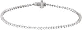 14K Gold Round Lab-Grown Diamond Line Bracelet – 1.6-2.3mm Stones - White Gold