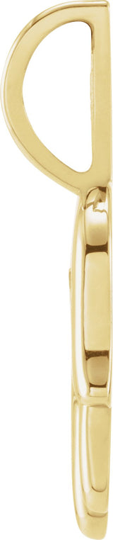 14K Gold Round Natural Diamond Hamsa Hand Pendant - Yellow Gold - view 2